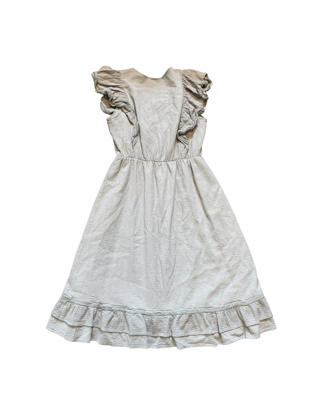 Downeast Cream Ruffle Sleeve Dress For Kids View 2